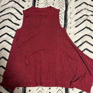 Red top with keyhole cutout